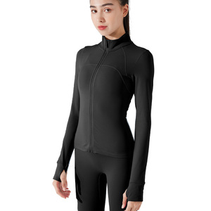 New Autumn and Winter Velvet Yoga Clothes, Sports Tops, Tight Fitting Waist Yoga <b>Jackets</b>, Warm Zippered Fitness Clothes - Product Image 1