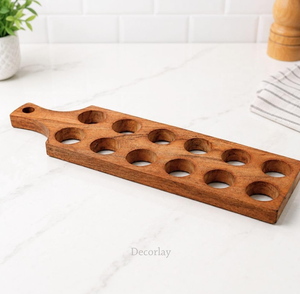 Soporte de madera de primera calidad para huevos rellenos, bandeja para almacenar huevos cocidos con asa a un precio asequible. - Product Image 3