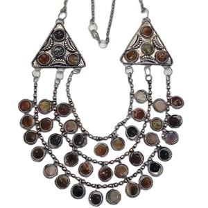 คุณภาพสูงสไตล์ฮิปฮอปผู้หญิงงานปาร์ตี้ลูกปัดโลหะและหินทันสมัยเครื่องประดับสร้อยคอจี้เครื่องประดับสร้อยคอเครื่องประดับห่วงโซ่เครื่องประดับ - Product Image 1