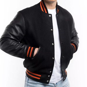 New Design Leather Sleeves with Wool Body Plus Size <b>Men</b> Varsity Jacket New Outdoor Usage Wholesale Prices Varsity Jacket for <b>Men</b> - Product Image 1
