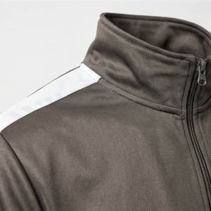 Men's Solid Color <b>Tracksuit</b> Full Zip Stand Collar Sporty Style Breathable Polyester Track Jacket With Side Pockets Autumn Wear - Product Image 4