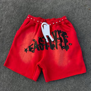 Conjunto de Camiseta y Pantalones Cortos Estampados de Estilo Urbano para Hombre, Cuello Redondo, Diseño con Letras, Atuendo de Dos Piezas para Verano - Product Image 4