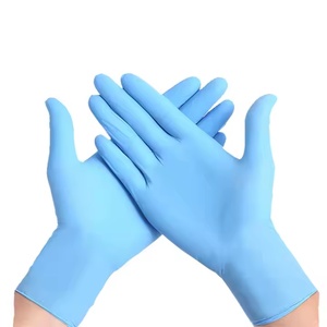 Gants d'examen en nitrile bleus avec logo personnalisé, gants de protection jetables - Product Image 2