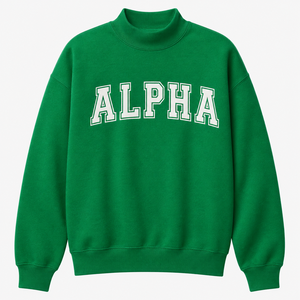 เสื้อสเวตเชิ้ตคอเต่าผ้าฟลีซ 300 กรัม พิมพ์ลายอักษรกรีก ALPHA ด้านหน้าด้วยเทคนิค Heat-Transfer สำหรับผู้หญิง ผลิตตามสั่ง ผ้าฝ้าย 100% เป็นมิตรต่อสิ่งแวดล้อม - Product Image 6
