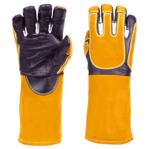 Guantes de Trabajo de Seguridad para Soldadura MIG de Cuero Vacuno de Manga Larga, Aislantes, Flexibles y de Alta Resistencia, en Oferta - Product Image 1