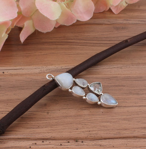 Colgante Vintage con Bisel de Piedras Preciosas Arcoíris, Plata de Ley 925 Chapada en Platino, Collar Multicolor, Estilo Antiguo - Product Image 1