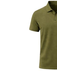 เสื้อโปโลผู้ชายสีเขียวมะกอกแบบคลาสสิก แขนสั้น สวมใส่สบายสำหรับฤดูร้อน รับผลิตตามสั่ง พร้อมปักโลโก้  ผู้ผลิต OEM จำหน่ายส่ง - Product Image 3