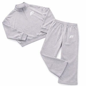 Ensembles de survêtements personnalisés en polaire pour hommes, vente en gros, sweat-shirt à quart de zip, pantalon de jogging, marque privée OEM, vêtements de sport B2B USA UK - Product Image 2