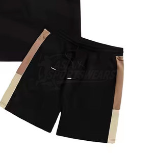 Prix d'usine, qualité supérieure personnalisée, ensemble de shorts pour hommes en coton 100% de couleur unie, imprimé avec logo, décontracté pour l'été - Product Image 4
