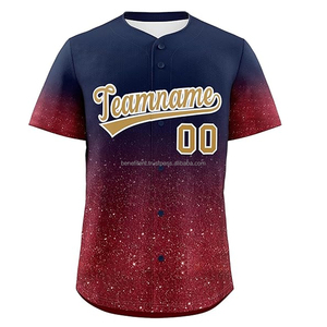 Camiseta de Béisbol/Sóftbol Personalizada con Nombre de Equipo, Logotipo y Número, Botones Cubiertos, Transpirable, de Secado Rápido, 100% Poliéster, para Adultos - Product Image 5