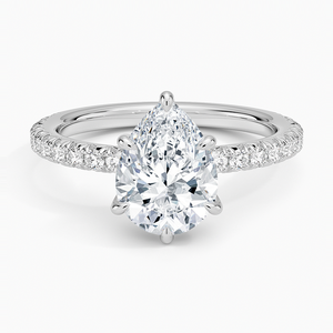 BOJ <b>Ring</b> 0114 Pear Cut 925 <b>Silver</b> Luxe Amelie Prong Setting <b>Solitaire</b> Diamond <b>Ring</b> 2ct D Color VVS1 Moissanite GRA Certified - Product Image 1