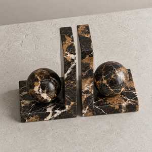 Sujetalibros Esféricos de Mármol Rojo Marrón al por Mayor, Adornos Geométricos para Libros, Decoración para el Hogar, Estudio, Oficina, Hotel y Escritorio - Product Image 4