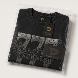T-shirt Y2K surdimensionné pour homme, motif 777, noir suie, délavage minéral, imprimé gothique, strass, streetwear, Dravelle Industry - Product Image 5