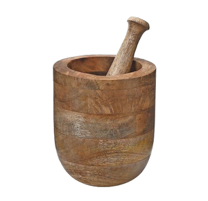 Wooden Mortar Pestle Set Europe Style Mango Wood Garlic Spice Masher Kitchen Tools Kitchen Spice <b>Grinder</b> - Product Image 1