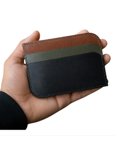 Fashion Genuine Leather <b>Business</b> <b>Card</b> <b>Holder</b> with Zipper Closure and Laser Printing Pattern for Travel - Product Image 1