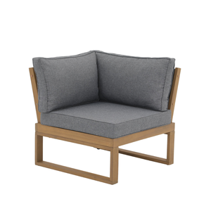 Ensemble de canapés d'angle en teck moderne pour l'extérieur, mobilier de salon de jardin, canapé modulaire pour patio avec table basse - Product Image 3