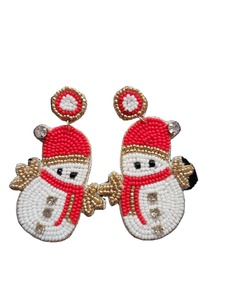 Broderie perlée boucles d'oreilles de noël bijoux de vacances festifs pour femmes et filles conception personnalisée cadeau de perles - Product Image 4