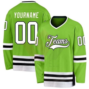 Maillot de hockey sur glace personnalisé, col en V, impression sublimée, motif 3D, maille respirante, manches longues pour homme, 100% polyester, séchage rapide, 280g - Product Image 3