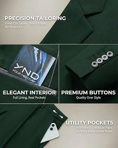 Traje de 3 Piezas para Hombre, Estilo Británico, Blazer, Chaleco y Pantalones, Formal, para Negocios o Bodas, Antiarrugas, Cuello de Solapa - Product Image 2