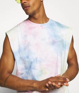 Camisetas de tirantes deportivas para hombre con estampado tie-dye y LOGO personalizado, elásticas y suaves, sin mangas, para fitness, tendencia 2026 - Product Image 3