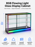 RGB Wasserfließende Licht-Glasvitrine Farbenfrohe Ausstellungsvitrine mit Gehärtetem Aluminiumlegierungsrahmen
