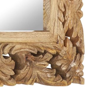Incrustaciones Decorativas Medianas para Espejo de Madera de Mango Sólida Marrón Natural, Adorno Ornamental para Decoración del Hogar - Product Image 4