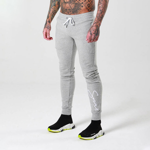 Gray Polyester <b>Slim</b> Fit Fleece <b>Jogger</b> Pants Men Casual Sweatpants Drawstring Elastic Waist Side Pockets Quick Dry Streetwear - Product Image 4