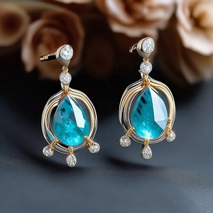 Boucle d'oreille en argent sterling 925 de conception unique de pierres précieuses de Monalisa pour la boucle d'oreille mignonne de femme et de fille - Product Image 4