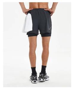 Pantalones Cortos Deportivos 2 en 1 para Hombre, Diseño Sólido, Estilo Jogger, Forro Personalizado, Bolsillos Dobles, 100% Algodón, Casuales - Product Image 2