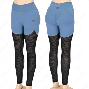 Leggings personalizados con panel de malla de color en contraste Leggings de yoga con cintura elástica - Product Image 4