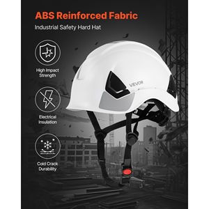 Casco di Sicurezza per Edilizia Approvato ANSI/ISEA Z89.1, in ABS con Sospensione a 6 Punti Regolabile e Ventilato - Product Image 3