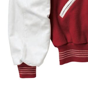 Nouveautés : Veste universitaire personnalisée pour homme, rouge et crème, avec lettre A brodée, fermeture à boutons sur le devant, style preppy, pour l'automne - Product Image 6