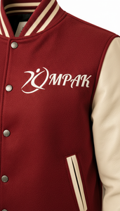 Vêtements classiques de style américain pour lycée avec manches en cuir et patchs brodés – Vente en gros - Product Image 5