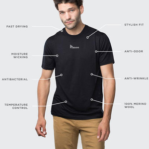 T-shirt homme en laine mérinos 100% personnalisé de haute qualité, col rond, doux et confortable, pour le sport - Product Image 6