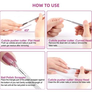 Herramienta de manicura de acero inoxidable duradera con diseño de doble punta para salón de belleza y uso personal - Product Image 5