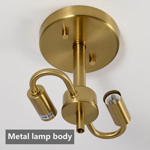 Plafoniera Moderna Dorata da 16,5 Pollici con Vetro e 2 Luci, Lampada da Soffitto Semi-Incasso per Camera da Letto - Product Image 6