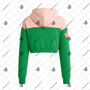 Custom Greek Alpha | Kapa | Alpha Sorority Clothing Embroidered Colorblock Hoodie <b>Crop</b> <b>Top</b> Jacket Athleisure Wear - Product Image 2