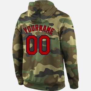 Sweat-shirt à capuche en polaire camouflage personnalisé avec nom et numéro d'équipe, pull sport en polyester/coton à séchage rapide - Product Image 3