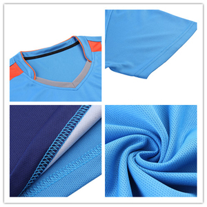 Ensemble de t-shirt et short de tennis de table personnalisé en polyester sublimé respirant à col en V et taille élastique pour unisexe, badminton, tennis - Product Image 6