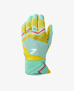 Guantes de Bateo de Béisbol Personalizados por Sublimación, Transpirables, con Impresión a Todo Color, Dorso Perforado, Palma con Agarre Blanco y Correa para la Muñeca - Product Image 4