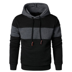 Mens <b>Waffle</b> Fleece Hoodie Thermal Textured Pullover Sweatshirt Warm Casual Relaxed Fit Hooded Top - Product Image 2