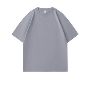 เสื้อยืดคอกลมแขนสั้นผู้ชาย ผ้าฝ้าย 100% ทรงปกติ สีพื้น ผ้าเจอร์ซีย์ถัก สวมใส่สบาย สีดำ น้ำตาล ขาว - Product Image 2