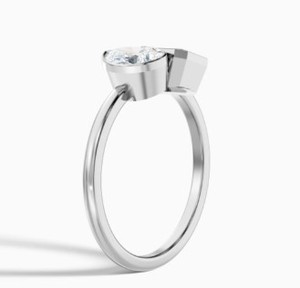 Anillo de Dos Piedras con Corte Esmeralda Moissanite Toi Et Moi, Plata de Ley 925, Chapado en Oro Blanco, Engaste de Garras, Anillo de Compromiso Romántico de Lujo - Product Image 3