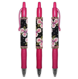 Stylos Artisanaux en Perles de Rocaille pour Cadeaux et Souvenirs – Stylo Perlé Brodé Traditionnel Fait Main avec des Perles de Rocaille - Product Image 3