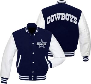 Veste universitaire des Cowboys pour hommes | Veste de football américain Dallas Varsity pour hommes - Product Image 2