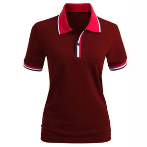 Chemise personnalisée pour femme en tricot à manches courtes, respirante, infroissable, séchage rapide, en coton, pour le golf, vêtements décontractés, impression de logo - Product Image 1
