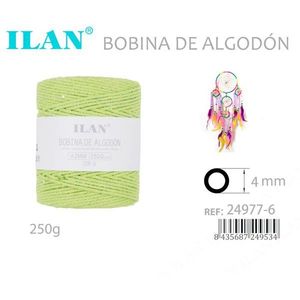 Bobina di Corda in Cotone Ilan 4mm Verde Mela 250g - Product Image 3