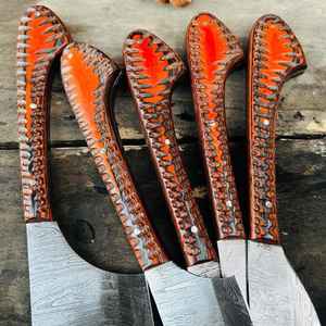 Ensemble de couteaux de cuisine professionnels Product Palace LLC, 5 pièces, couteaux de chef en acier Damas faits à la main, avec manche en bois, cadeau - Product Image 3