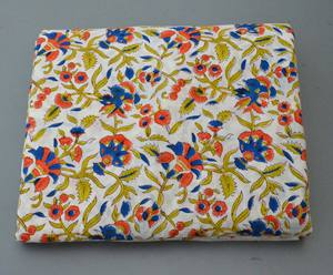 Indian style 100% Soft and pure Cotton Floral Print Fabric for Clothing-Dresses <b>Curtains</b> Sleepwear covers bedsheets many more. - Product Image 5