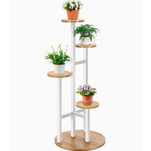 Metal and Wood Plant Stand Minimalist Indoor <b>Flower</b> Pot Rack for Living Room Planter <b>Display</b> Stand for Home Balcony Decor - Product Image 5